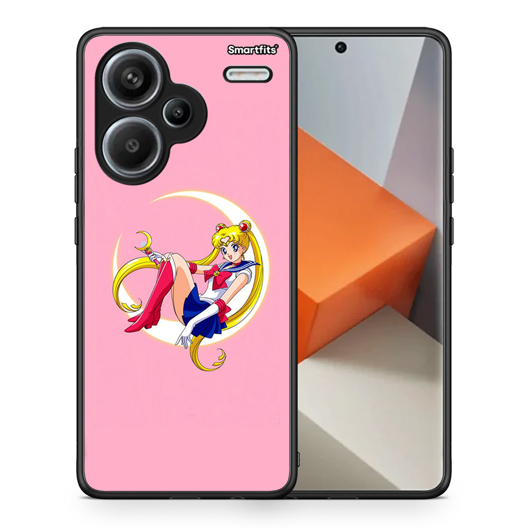 Θήκη Xiaomi Redmi Note 13 Pro Plus 5G Moon Girl από τη Smartfits με σχέδιο στο πίσω μέρος και μαύρο περίβλημα | Xiaomi Redmi Note 13 Pro Plus 5G Moon Girl case with colorful back and black bezels