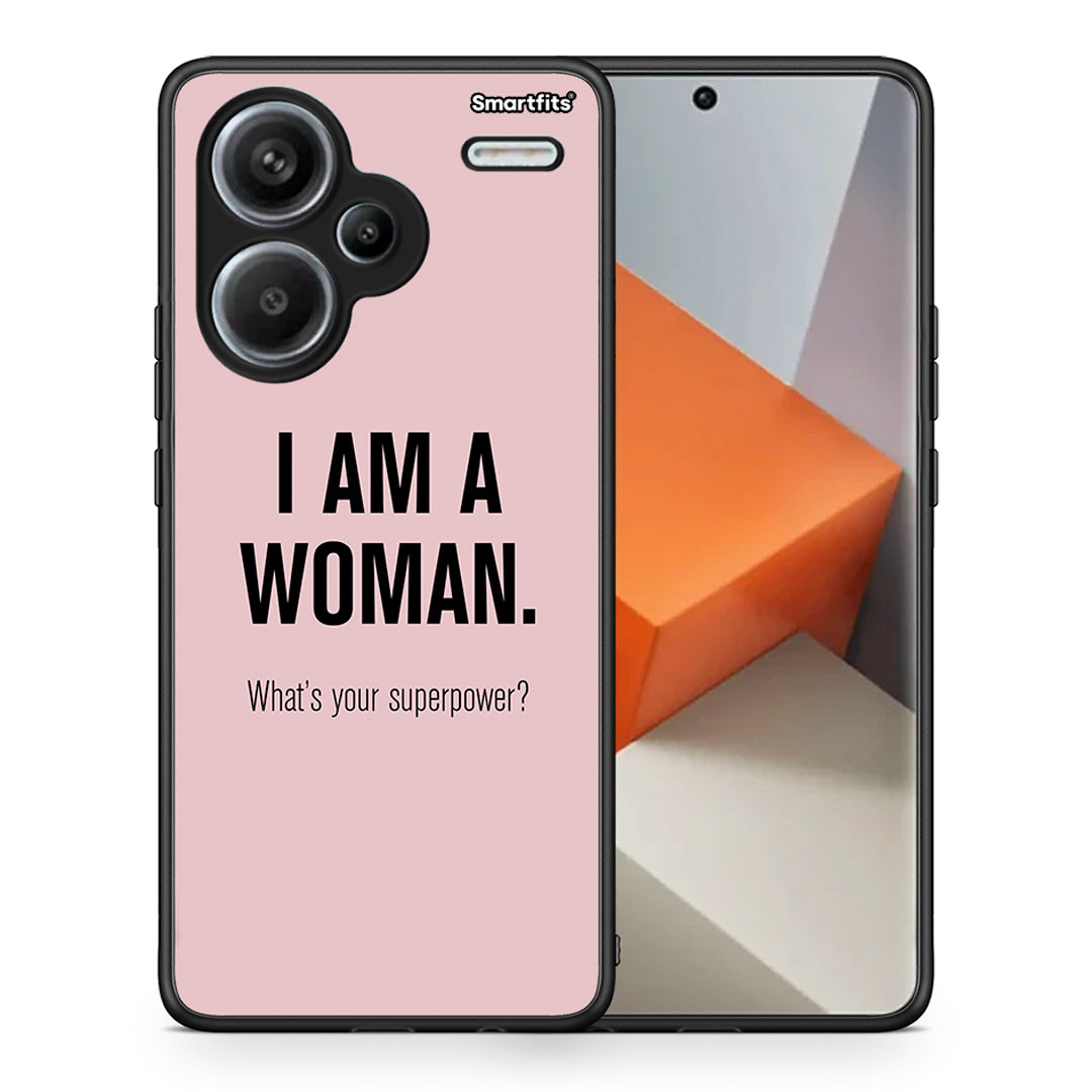 Θήκη Xiaomi Redmi Note 13 Pro Plus 5G Superpower Woman από τη Smartfits με σχέδιο στο πίσω μέρος και μαύρο περίβλημα | Xiaomi Redmi Note 13 Pro Plus 5G Superpower Woman case with colorful back and black bezels