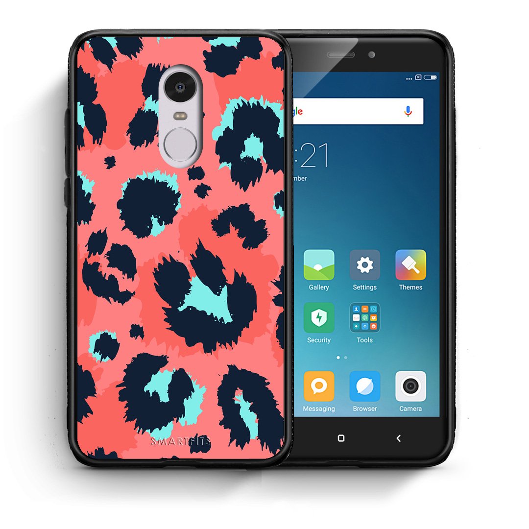 Θήκη Xiaomi Redmi Note 4/4X Pink Leopard Animal από τη Smartfits με σχέδιο στο πίσω μέρος και μαύρο περίβλημα | Xiaomi Redmi Note 4/4X Pink Leopard Animal case with colorful back and black bezels