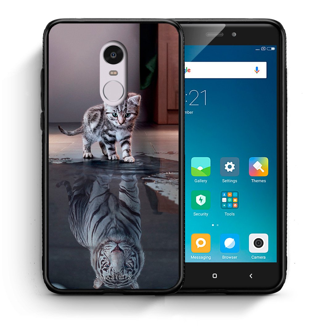 Θήκη Xiaomi Redmi Note 4/4X Tiger Cute από τη Smartfits με σχέδιο στο πίσω μέρος και μαύρο περίβλημα | Xiaomi Redmi Note 4/4X Tiger Cute case with colorful back and black bezels