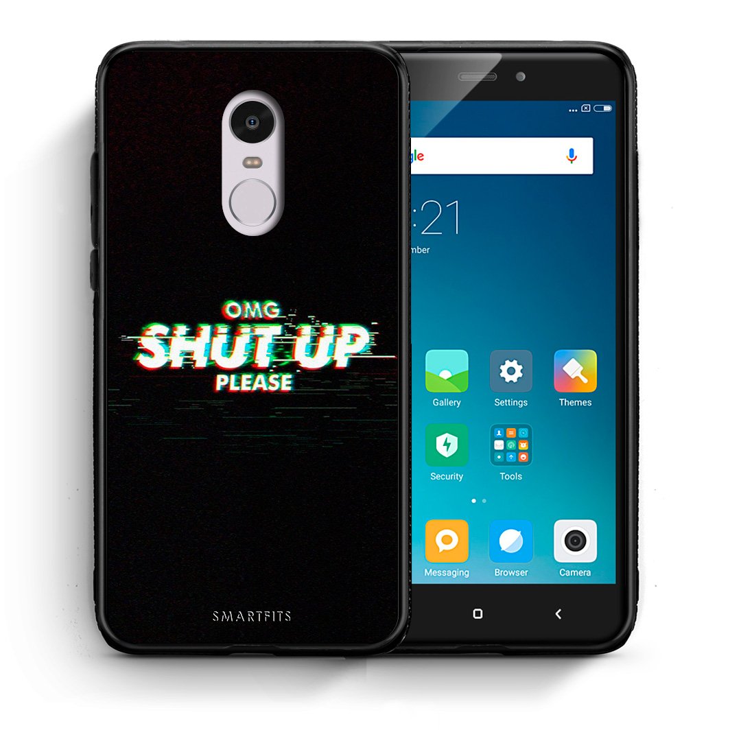 Θήκη Xiaomi Redmi Note 4/4X OMG ShutUp από τη Smartfits με σχέδιο στο πίσω μέρος και μαύρο περίβλημα | Xiaomi Redmi Note 4/4X OMG ShutUp case with colorful back and black bezels