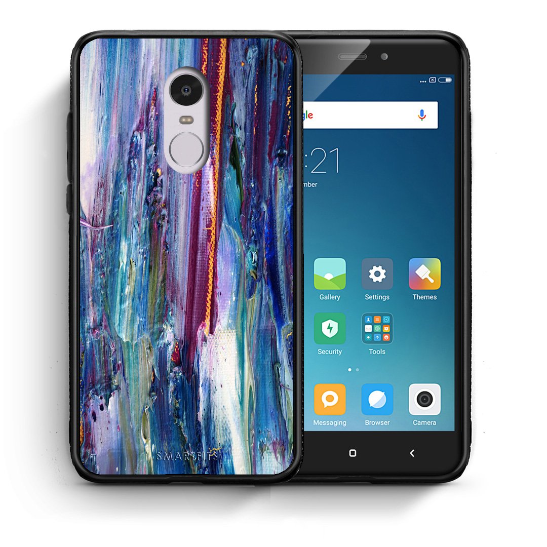 Θήκη Xiaomi Redmi Note 4/4X Winter Paint από τη Smartfits με σχέδιο στο πίσω μέρος και μαύρο περίβλημα | Xiaomi Redmi Note 4/4X Winter Paint case with colorful back and black bezels