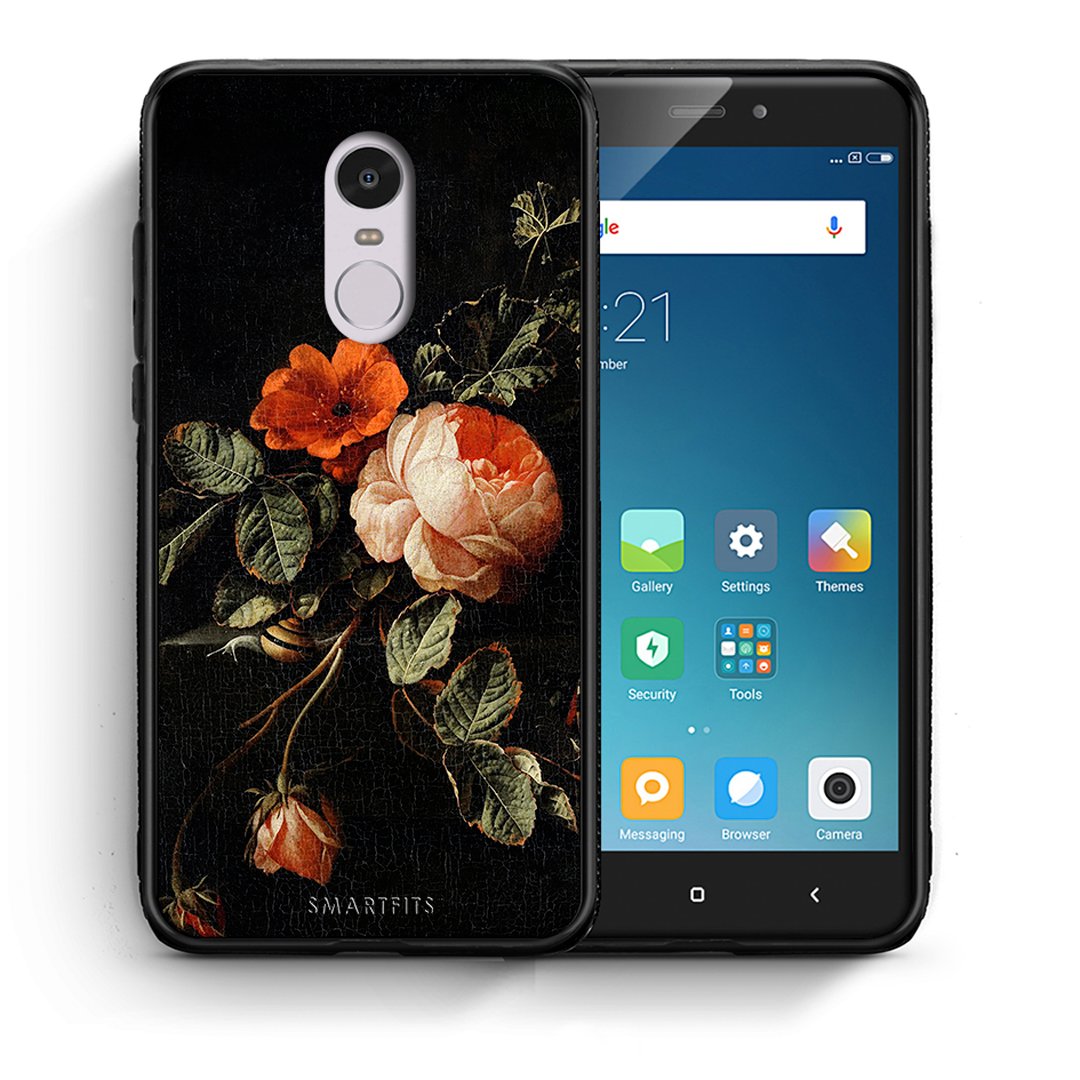 Θήκη Xiaomi Redmi Note 4/4X Vintage Roses από τη Smartfits με σχέδιο στο πίσω μέρος και μαύρο περίβλημα | Xiaomi Redmi Note 4/4X Vintage Roses case with colorful back and black bezels