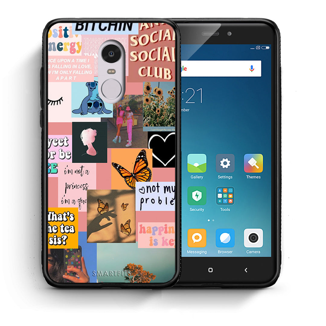 Θήκη Αγίου Βαλεντίνου Xiaomi Redmi 5 Collage Bitchin από τη Smartfits με σχέδιο στο πίσω μέρος και μαύρο περίβλημα | Xiaomi Redmi 5 Collage Bitchin case with colorful back and black bezels