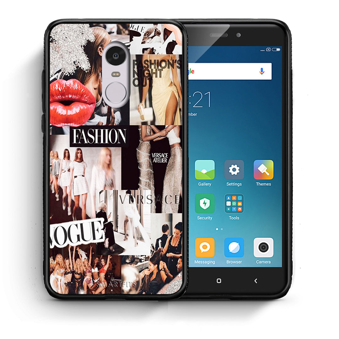 Θήκη Αγίου Βαλεντίνου Xiaomi Redmi Note 4 / 4X Collage Fashion από τη Smartfits με σχέδιο στο πίσω μέρος και μαύρο περίβλημα | Xiaomi Redmi Note 4 / 4X Collage Fashion case with colorful back and black bezels