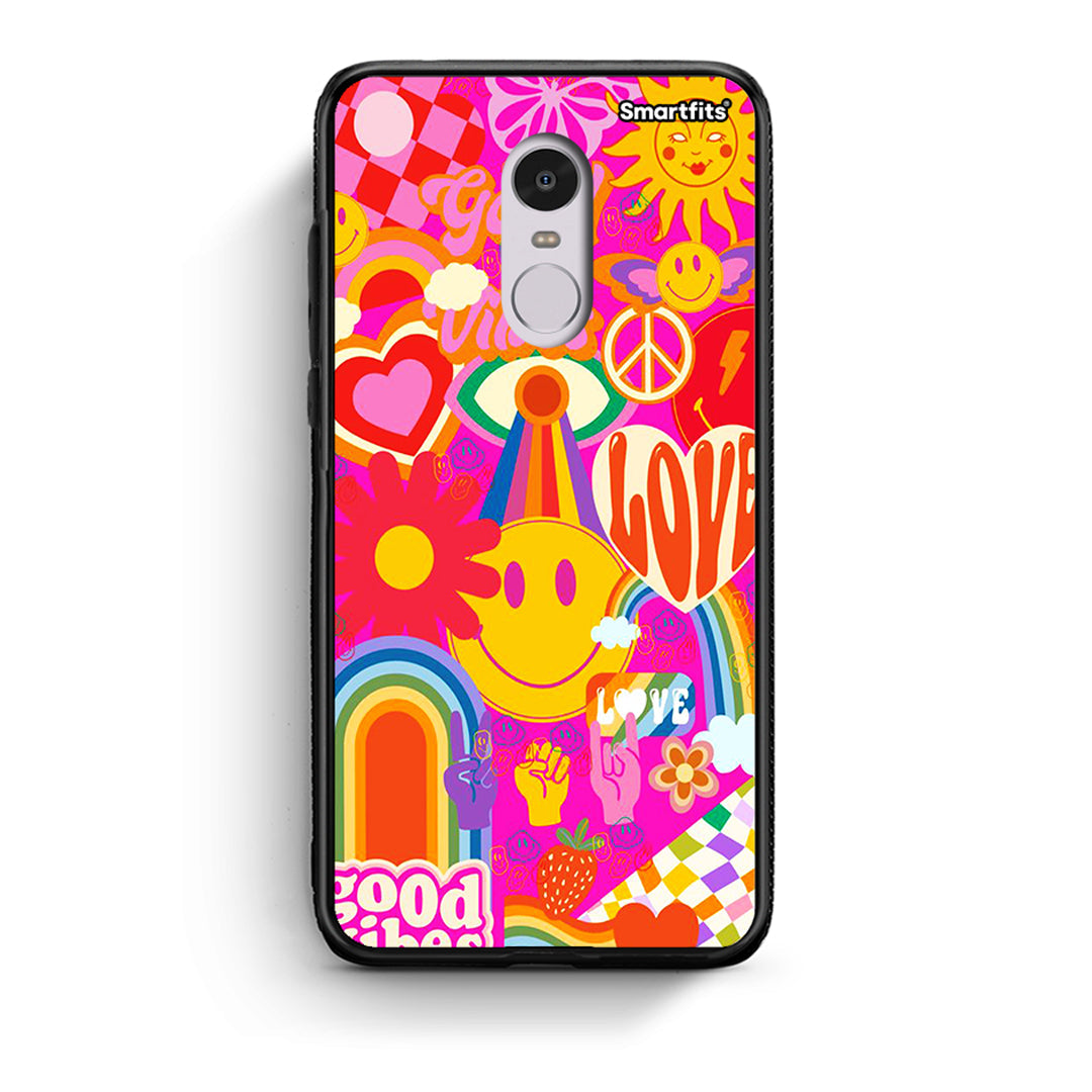 Xiaomi Redmi Note 4/4X Hippie Love θήκη από τη Smartfits με σχέδιο στο πίσω μέρος και μαύρο περίβλημα | Smartphone case with colorful back and black bezels by Smartfits