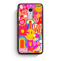 Thumbnail for Xiaomi Redmi Note 4/4X Hippie Love θήκη από τη Smartfits με σχέδιο στο πίσω μέρος και μαύρο περίβλημα | Smartphone case with colorful back and black bezels by Smartfits