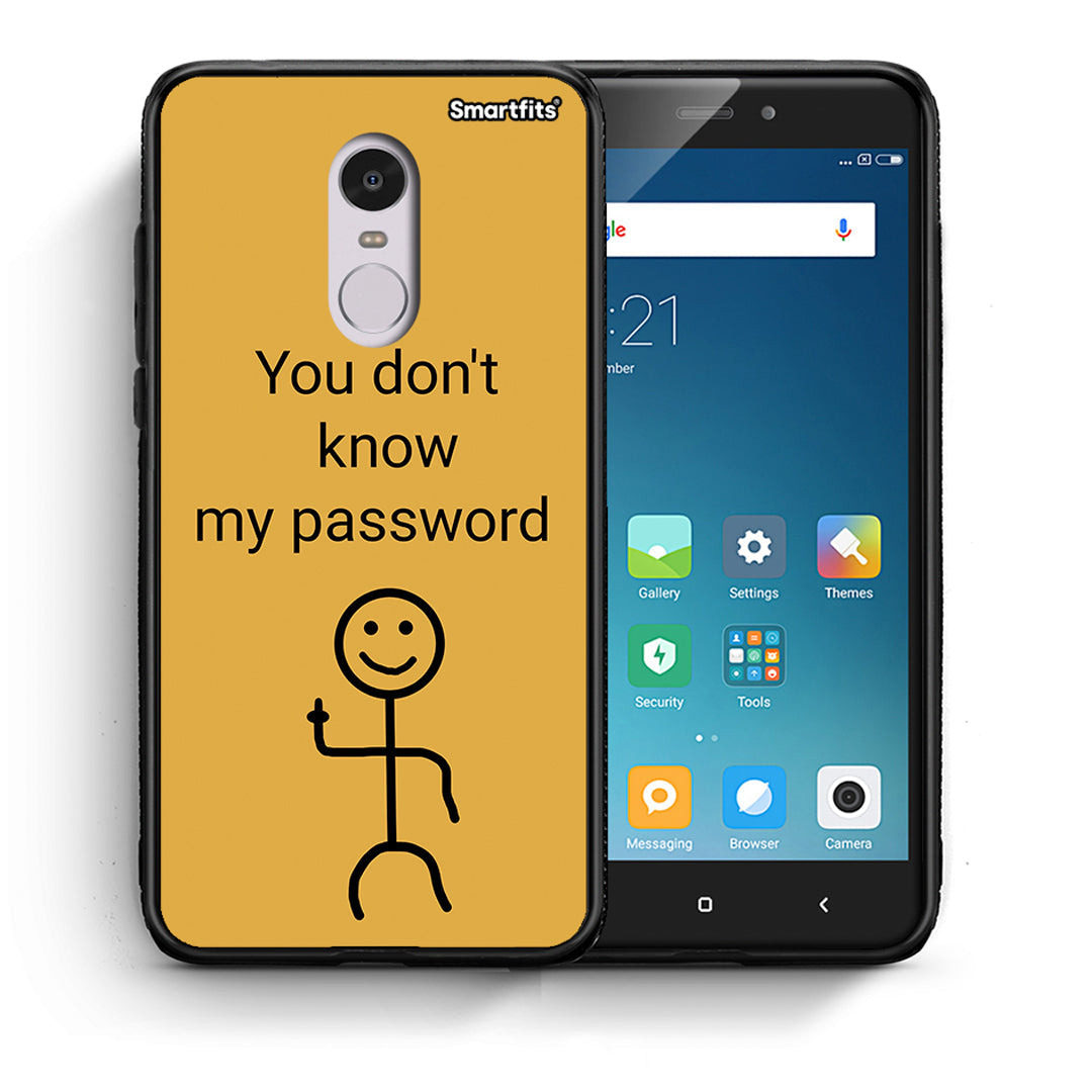 Θήκη Xiaomi Redmi Note 4 / 4X My Password από τη Smartfits με σχέδιο στο πίσω μέρος και μαύρο περίβλημα | Xiaomi Redmi Note 4 / 4X My Password case with colorful back and black bezels