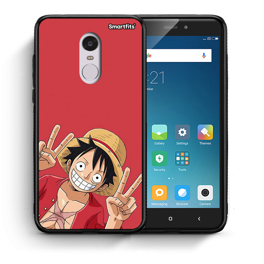 Θήκη Xiaomi Redmi Note 4 / 4X Pirate Luffy από τη Smartfits με σχέδιο στο πίσω μέρος και μαύρο περίβλημα | Xiaomi Redmi Note 4 / 4X Pirate Luffy case with colorful back and black bezels