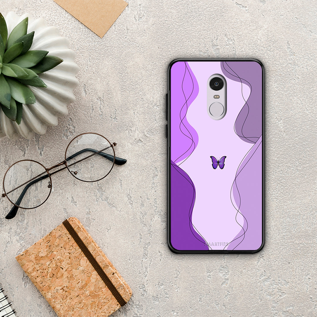 Purple Mariposa - Xiaomi Redmi Note 4 / 4X case