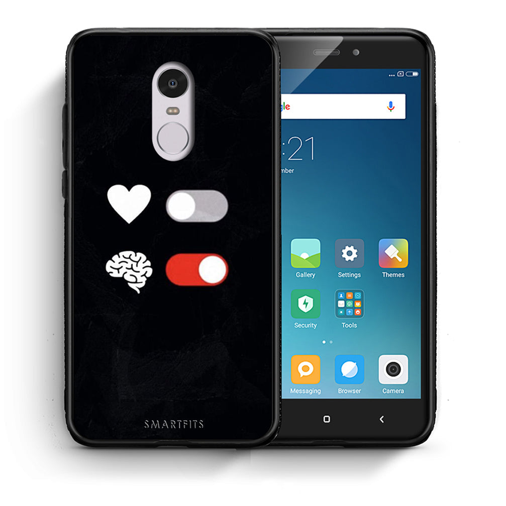 Θήκη Αγίου Βαλεντίνου Xiaomi Redmi Note 4 / 4X Heart Vs Brain από τη Smartfits με σχέδιο στο πίσω μέρος και μαύρο περίβλημα | Xiaomi Redmi Note 4 / 4X Heart Vs Brain case with colorful back and black bezels
