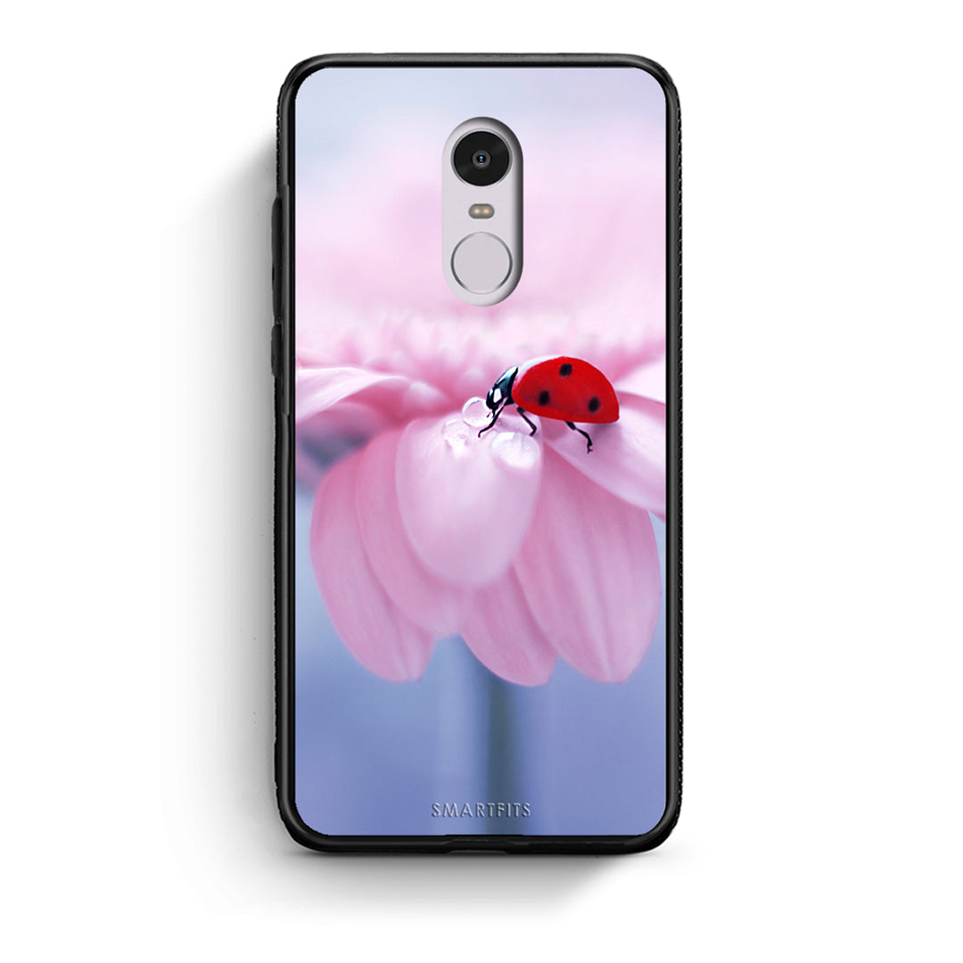 Xiaomi Redmi Note 4/4X Ladybug Flower θήκη από τη Smartfits με σχέδιο στο πίσω μέρος και μαύρο περίβλημα | Smartphone case with colorful back and black bezels by Smartfits