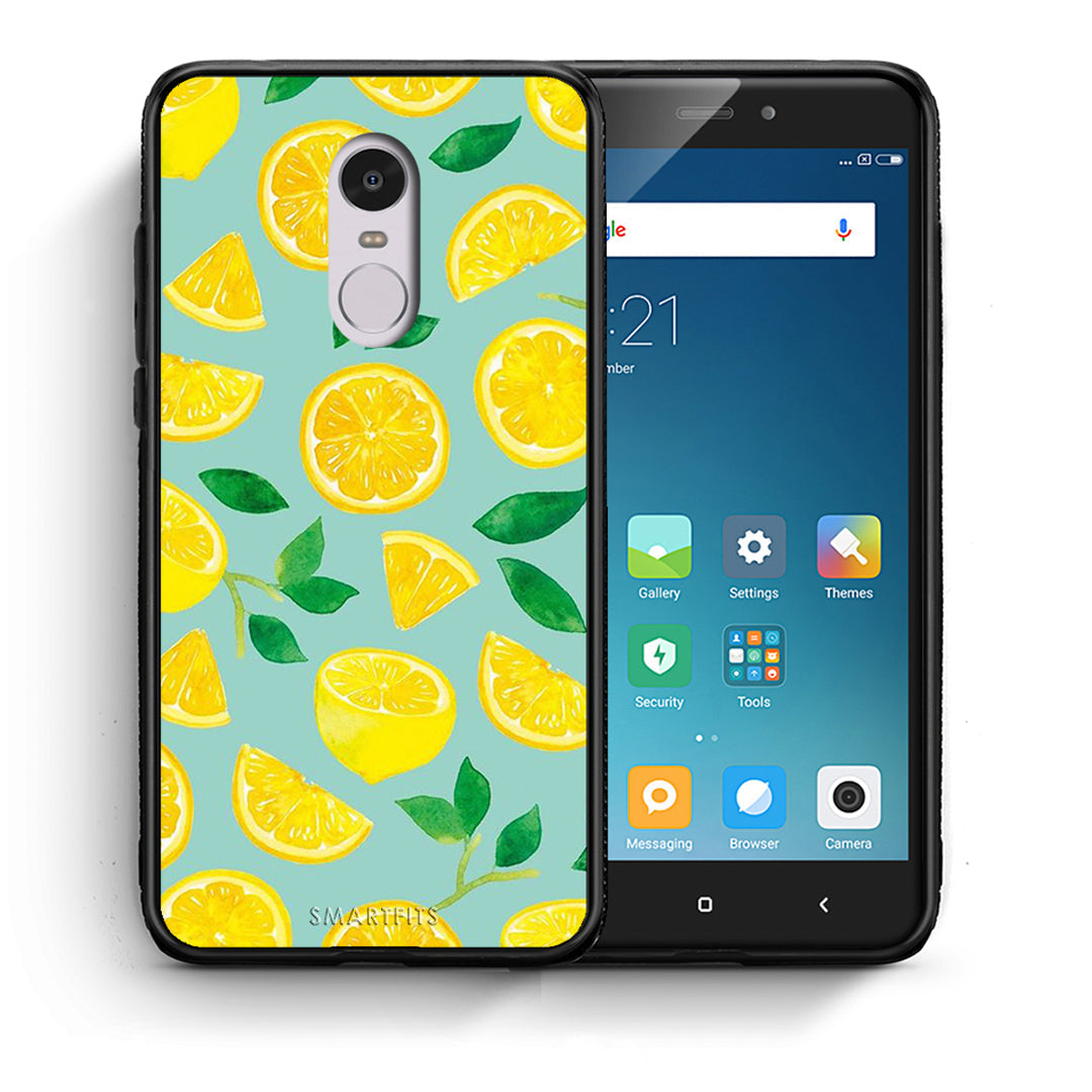 Θήκη Xiaomi Redmi Note 4/4X Lemons από τη Smartfits με σχέδιο στο πίσω μέρος και μαύρο περίβλημα | Xiaomi Redmi Note 4/4X Lemons case with colorful back and black bezels