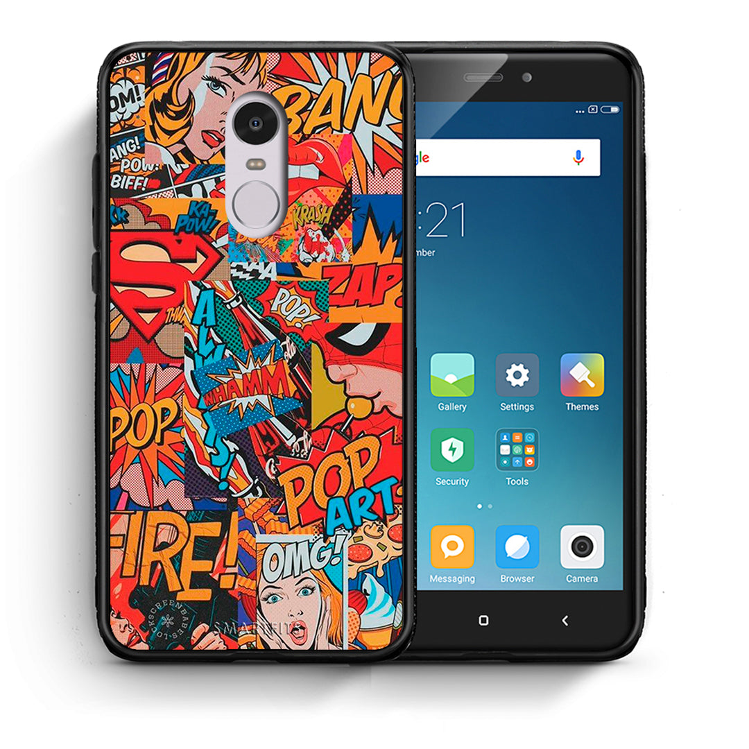 Θήκη Xiaomi Redmi Note 4/4X PopArt OMG από τη Smartfits με σχέδιο στο πίσω μέρος και μαύρο περίβλημα | Xiaomi Redmi Note 4/4X PopArt OMG case with colorful back and black bezels
