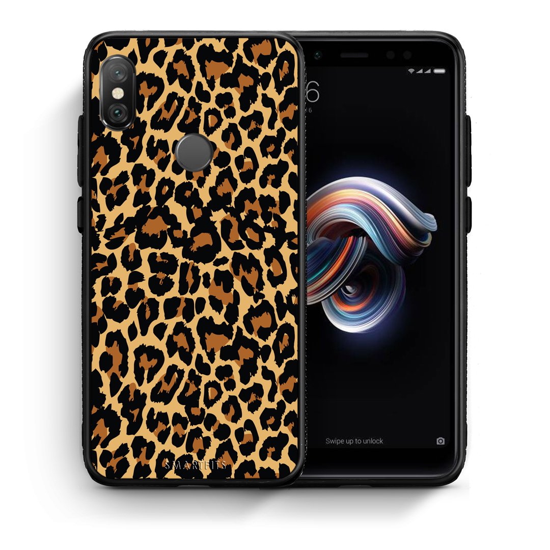 Θήκη Xiaomi Redmi Note 5 Leopard Animal από τη Smartfits με σχέδιο στο πίσω μέρος και μαύρο περίβλημα | Xiaomi Redmi Note 5 Leopard Animal case with colorful back and black bezels