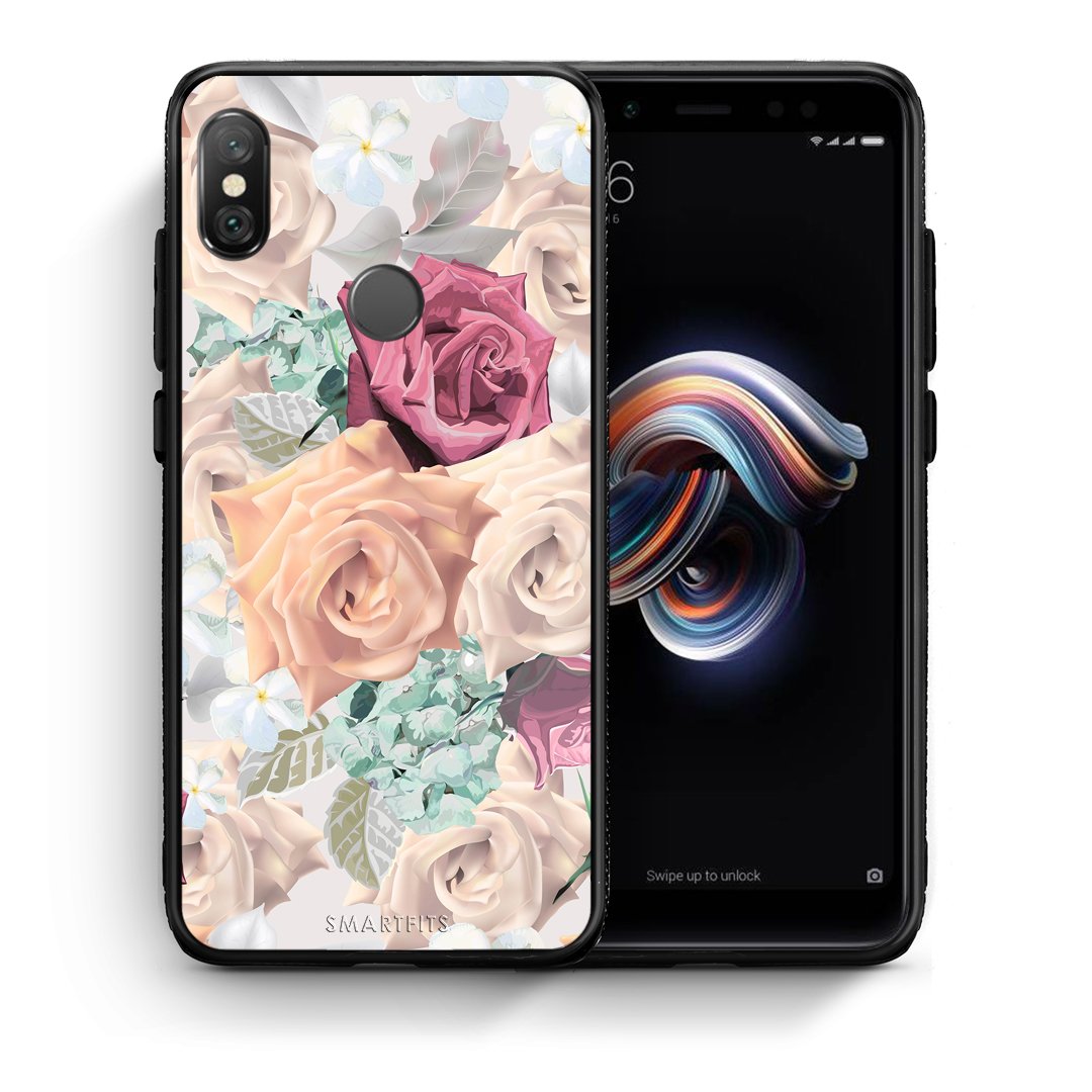 Θήκη Xiaomi Redmi Note 5 Bouquet Floral από τη Smartfits με σχέδιο στο πίσω μέρος και μαύρο περίβλημα | Xiaomi Redmi Note 5 Bouquet Floral case with colorful back and black bezels