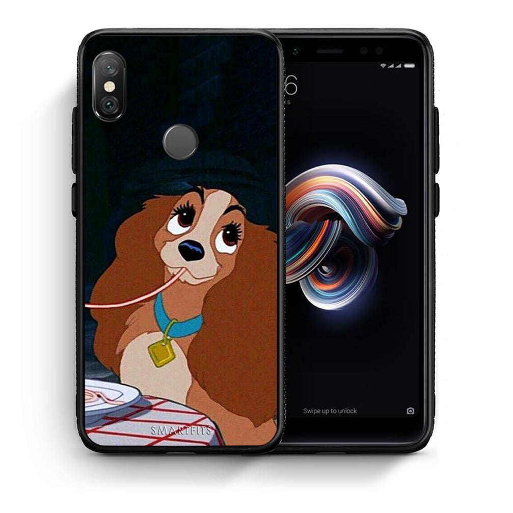 Θήκη Αγίου Βαλεντίνου Xiaomi Redmi Note 5 Lady And Tramp 2 από τη Smartfits με σχέδιο στο πίσω μέρος και μαύρο περίβλημα | Xiaomi Redmi Note 5 Lady And Tramp 2 case with colorful back and black bezels