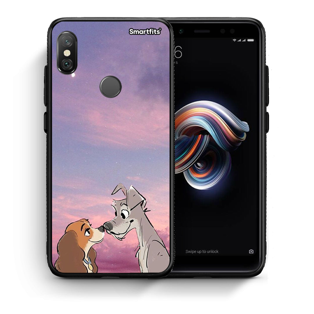 Θήκη Xiaomi Redmi Note 5 Lady And Tramp από τη Smartfits με σχέδιο στο πίσω μέρος και μαύρο περίβλημα | Xiaomi Redmi Note 5 Lady And Tramp case with colorful back and black bezels