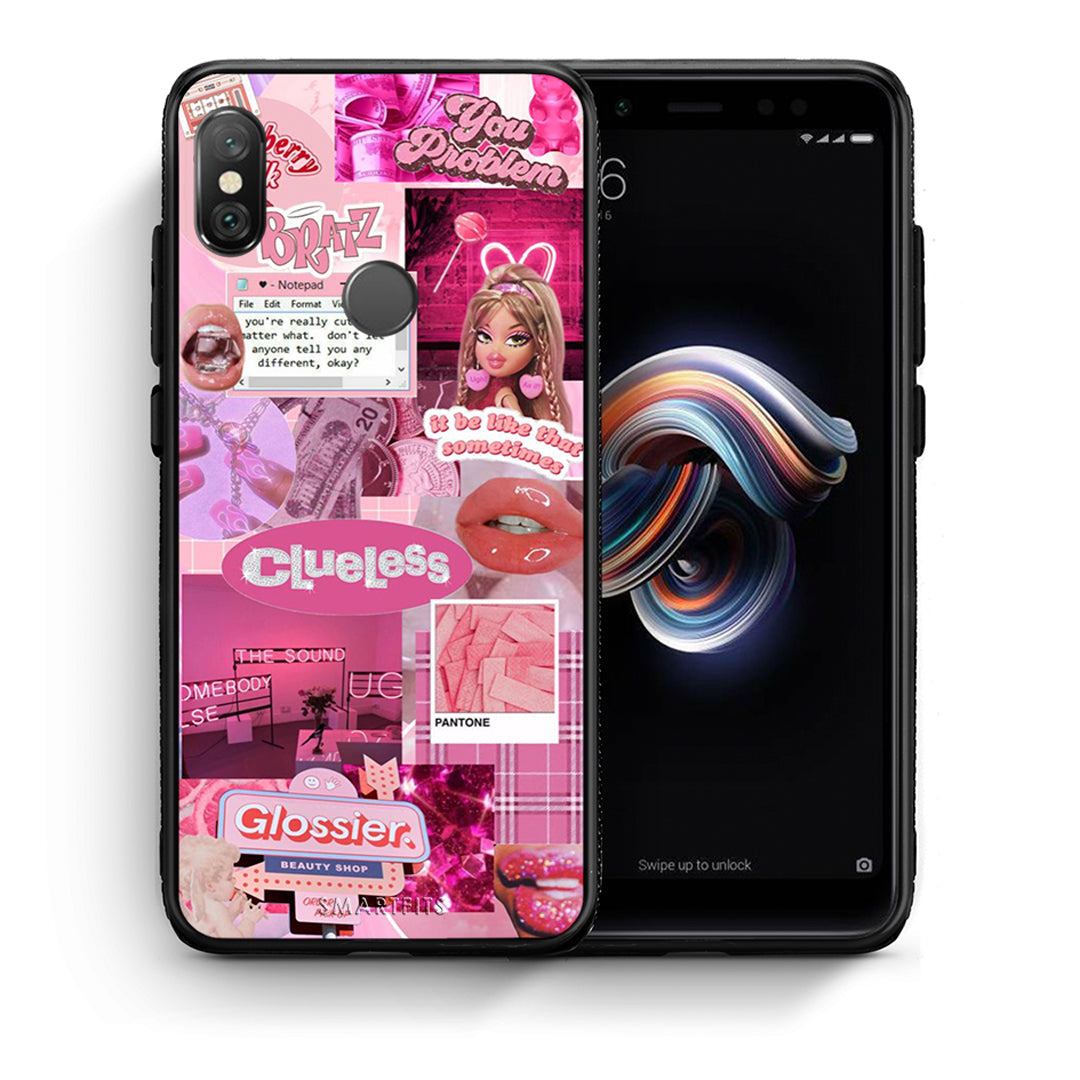 Θήκη Αγίου Βαλεντίνου Xiaomi Redmi Note 5 Pink Love από τη Smartfits με σχέδιο στο πίσω μέρος και μαύρο περίβλημα | Xiaomi Redmi Note 5 Pink Love case with colorful back and black bezels