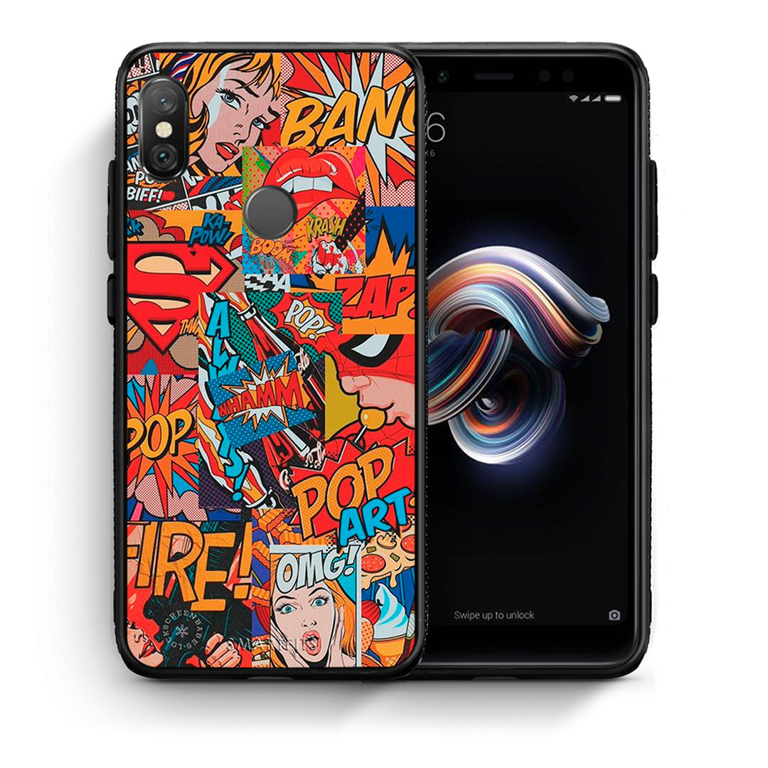 Θήκη Xiaomi Redmi Note 5 PopArt OMG από τη Smartfits με σχέδιο στο πίσω μέρος και μαύρο περίβλημα | Xiaomi Redmi Note 5 PopArt OMG case with colorful back and black bezels