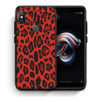 Thumbnail for Θήκη Xiaomi Redmi Note 5 Red Leopard Animal από τη Smartfits με σχέδιο στο πίσω μέρος και μαύρο περίβλημα | Xiaomi Redmi Note 5 Red Leopard Animal case with colorful back and black bezels