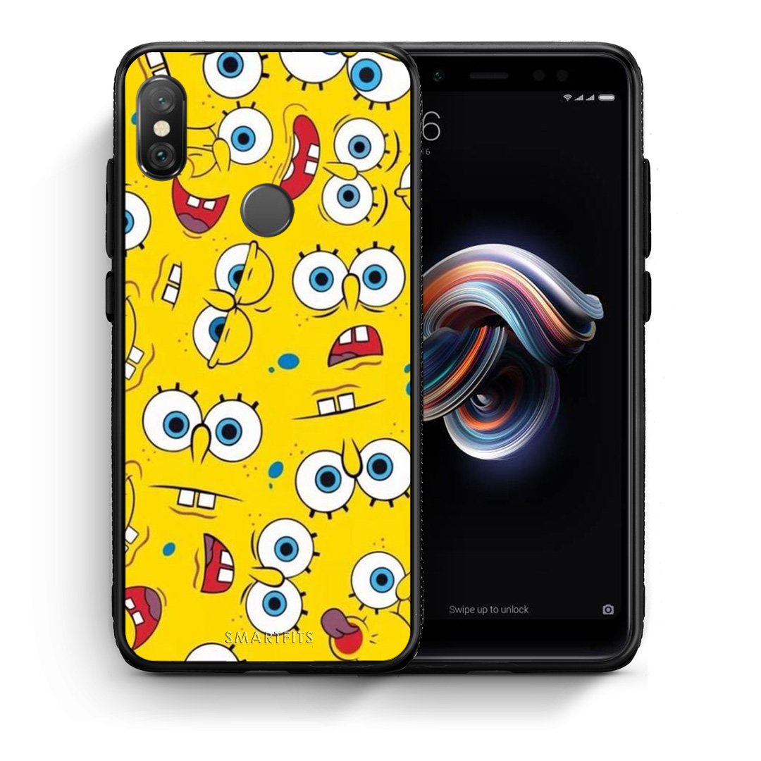 Θήκη Xiaomi Redmi Note 5 Sponge PopArt από τη Smartfits με σχέδιο στο πίσω μέρος και μαύρο περίβλημα | Xiaomi Redmi Note 5 Sponge PopArt case with colorful back and black bezels