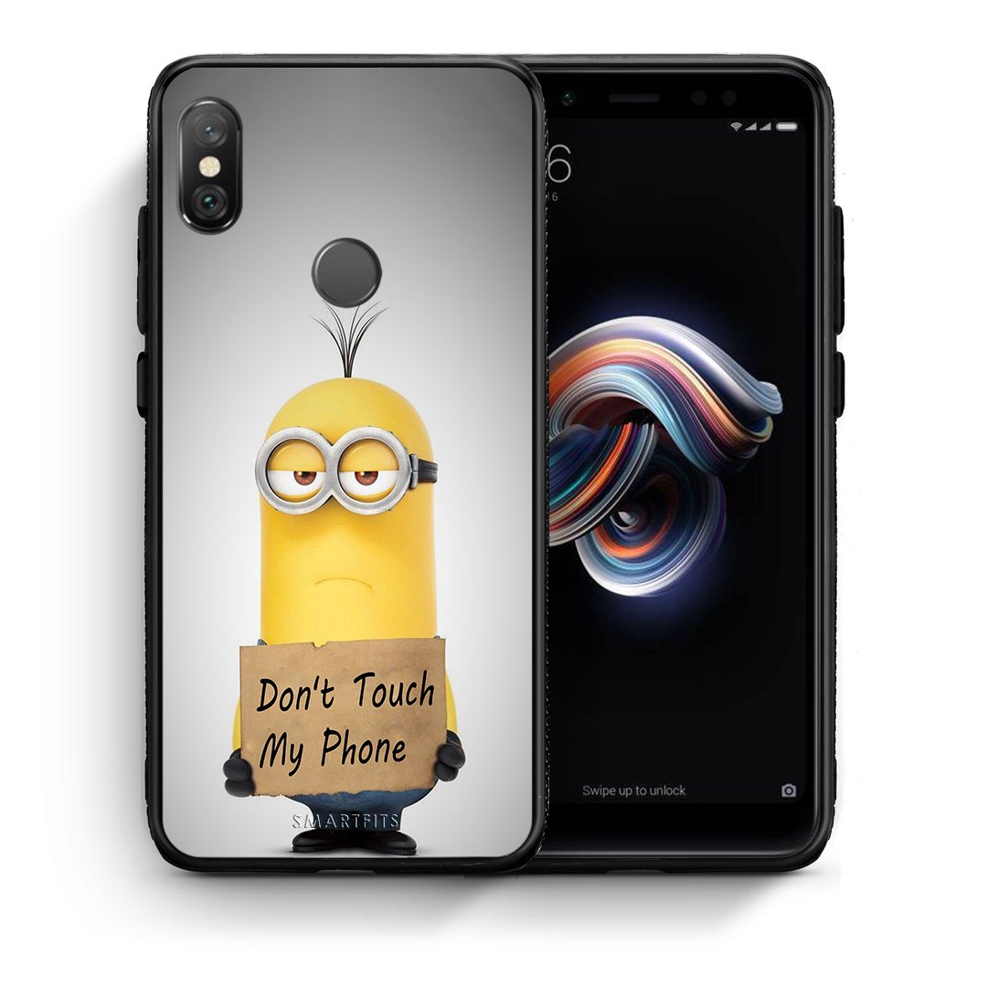 Θήκη Xiaomi Redmi Note 5 Minion Text από τη Smartfits με σχέδιο στο πίσω μέρος και μαύρο περίβλημα | Xiaomi Redmi Note 5 Minion Text case with colorful back and black bezels