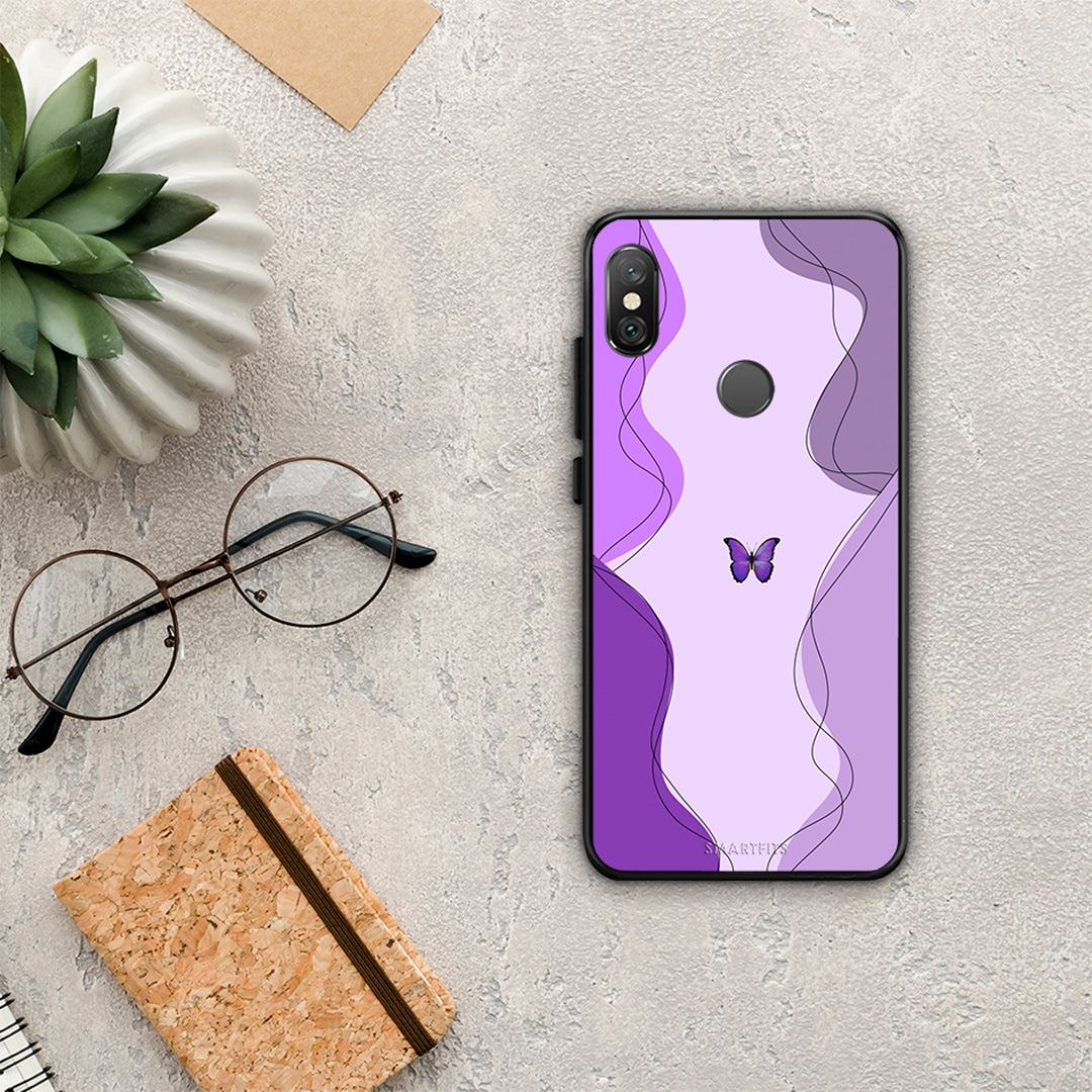 Purple Mariposa - Xiaomi Redmi Note 5 case