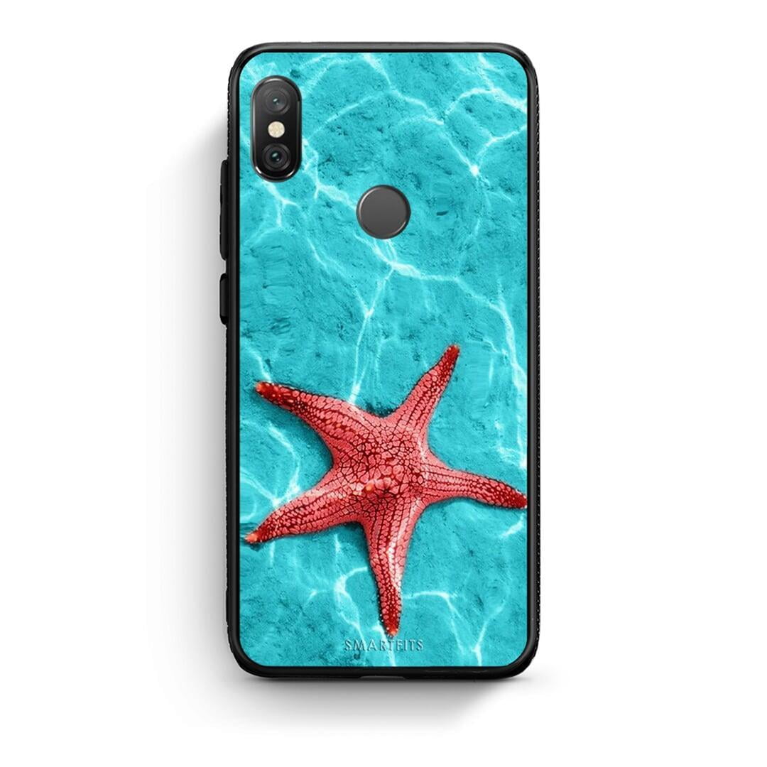 Xiaomi Redmi Note 5 Red Starfish Θήκη από τη Smartfits με σχέδιο στο πίσω μέρος και μαύρο περίβλημα | Smartphone case with colorful back and black bezels by Smartfits