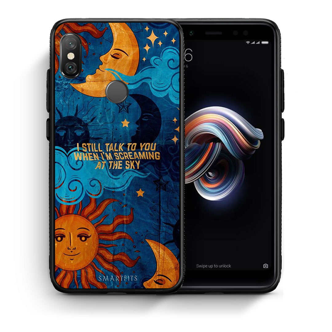 Θήκη Xiaomi Redmi Note 5 Screaming Sky από τη Smartfits με σχέδιο στο πίσω μέρος και μαύρο περίβλημα | Xiaomi Redmi Note 5 Screaming Sky case with colorful back and black bezels