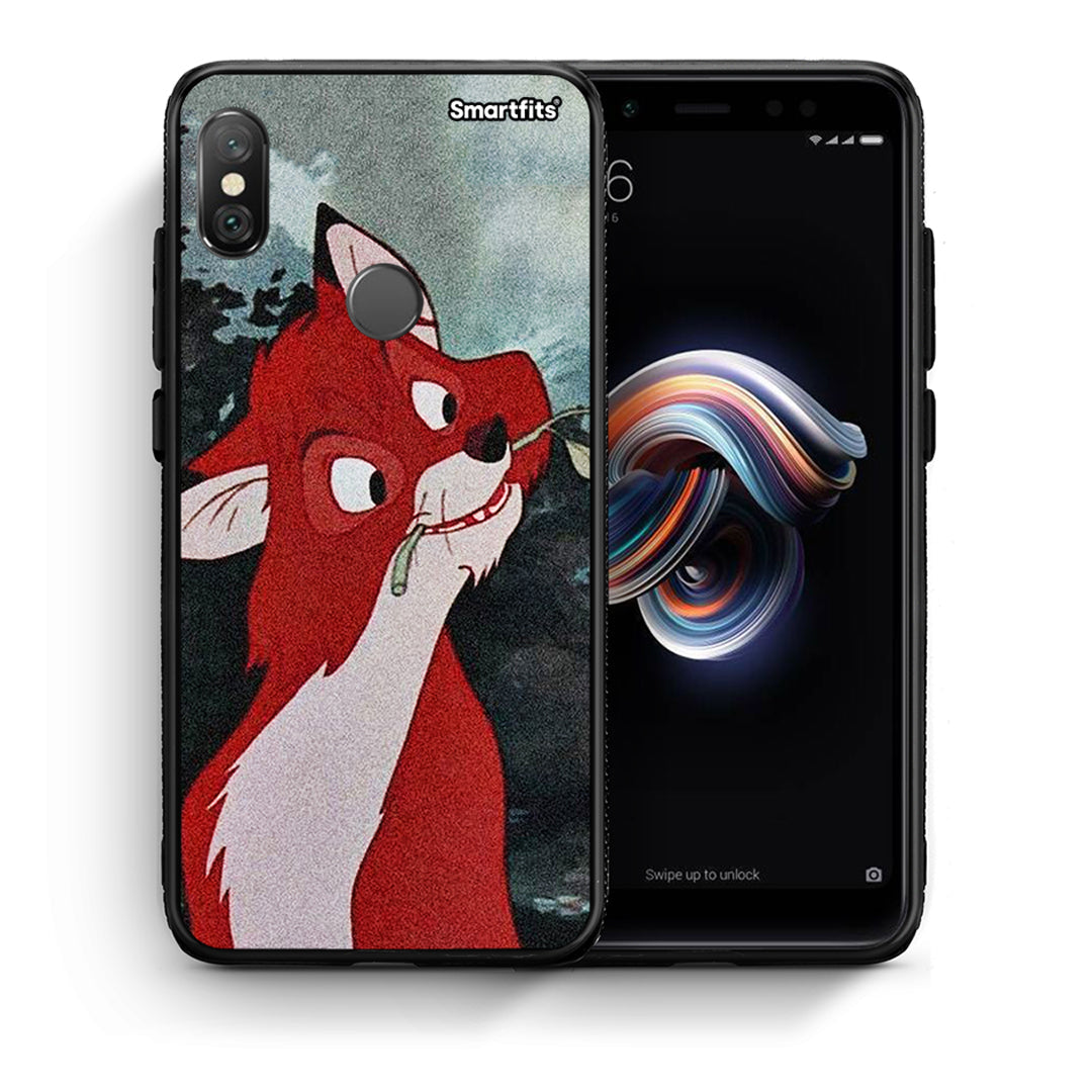 Θήκη Xiaomi Redmi Note 5 Tod And Vixey Love 1 από τη Smartfits με σχέδιο στο πίσω μέρος και μαύρο περίβλημα | Xiaomi Redmi Note 5 Tod And Vixey Love 1 case with colorful back and black bezels