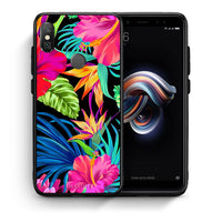 Thumbnail for Θήκη Xiaomi Redmi Note 5 Tropical Flowers από τη Smartfits με σχέδιο στο πίσω μέρος και μαύρο περίβλημα | Xiaomi Redmi Note 5 Tropical Flowers case with colorful back and black bezels
