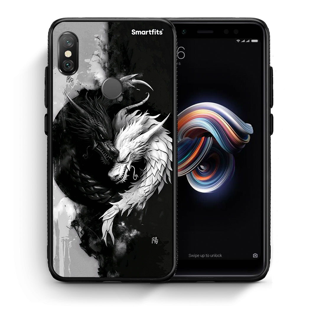 Θήκη Xiaomi Redmi Note 5 Yin Yang από τη Smartfits με σχέδιο στο πίσω μέρος και μαύρο περίβλημα | Xiaomi Redmi Note 5 Yin Yang case with colorful back and black bezels