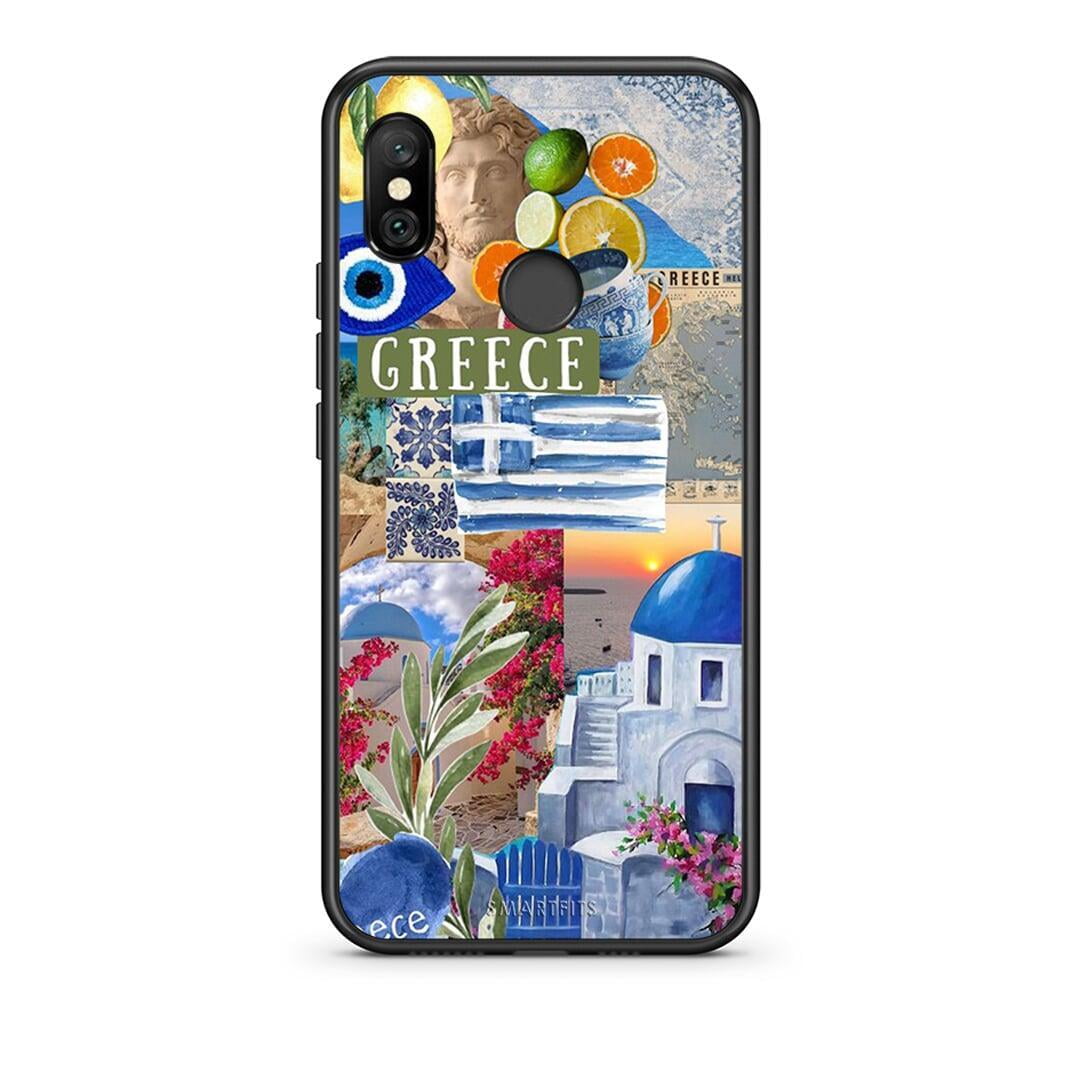 Xiaomi Redmi Note 6 Pro All Greek Θήκη από τη Smartfits με σχέδιο στο πίσω μέρος και μαύρο περίβλημα | Smartphone case with colorful back and black bezels by Smartfits