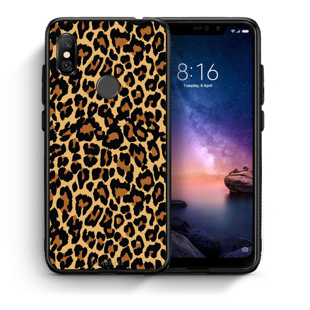 Θήκη Xiaomi Redmi Note 6 Pro Leopard Animal από τη Smartfits με σχέδιο στο πίσω μέρος και μαύρο περίβλημα | Xiaomi Redmi Note 6 Pro Leopard Animal case with colorful back and black bezels