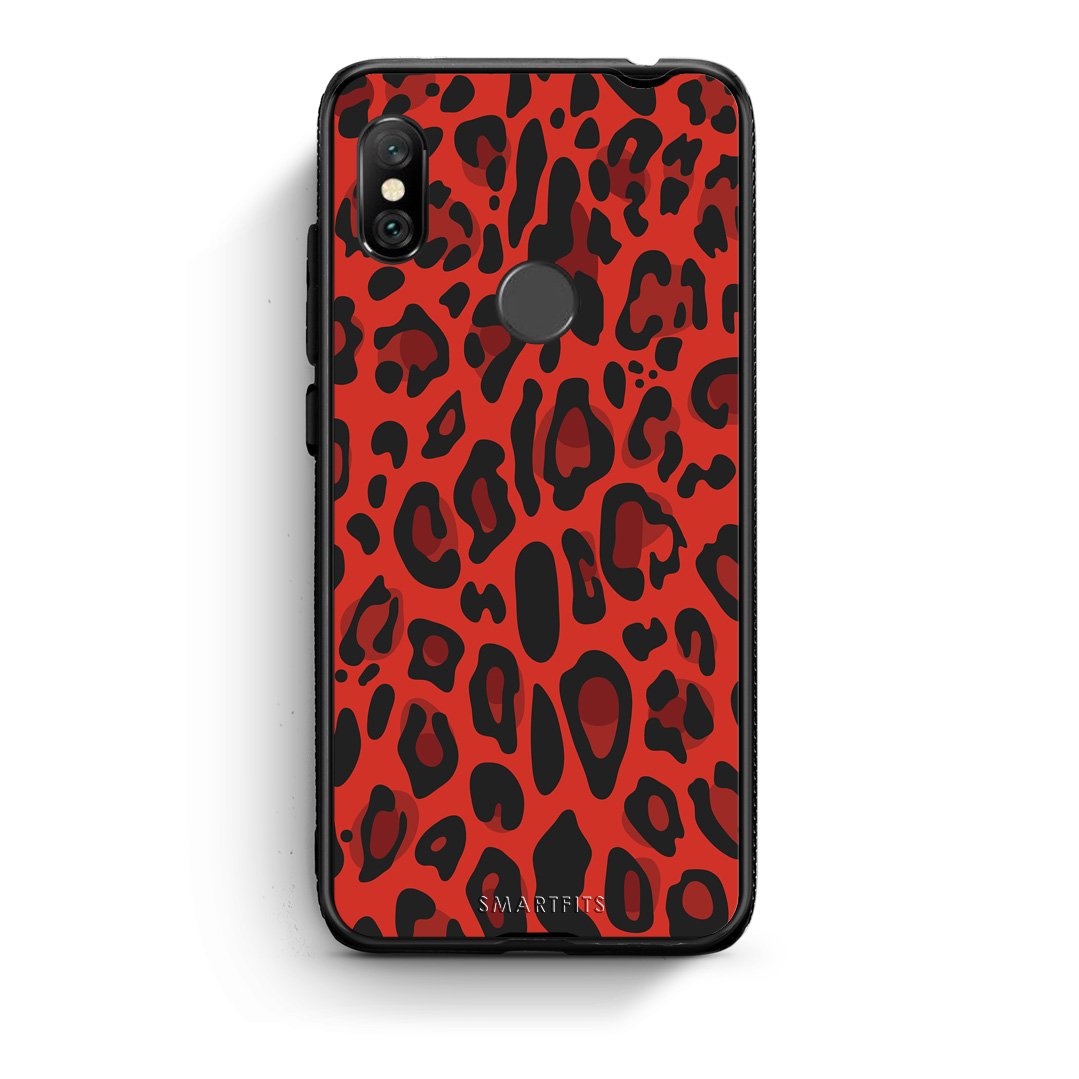 4 - Xiaomi Redmi Note 6 Pro Red Leopard Animal case, cover, bumper