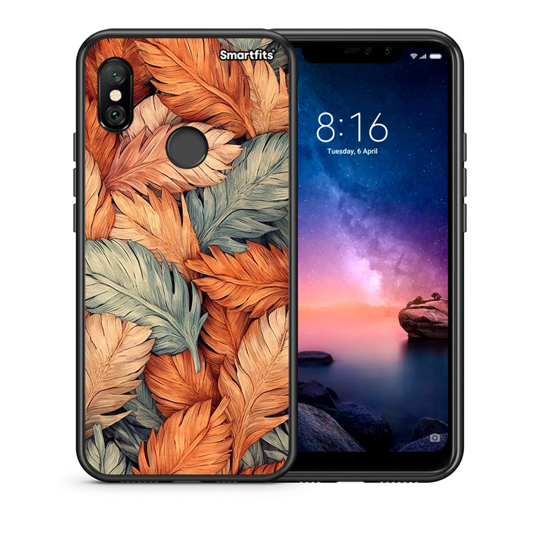 Θήκη Xiaomi Redmi Note 6 Pro Autumn Leaves από τη Smartfits με σχέδιο στο πίσω μέρος και μαύρο περίβλημα | Xiaomi Redmi Note 6 Pro Autumn Leaves case with colorful back and black bezels