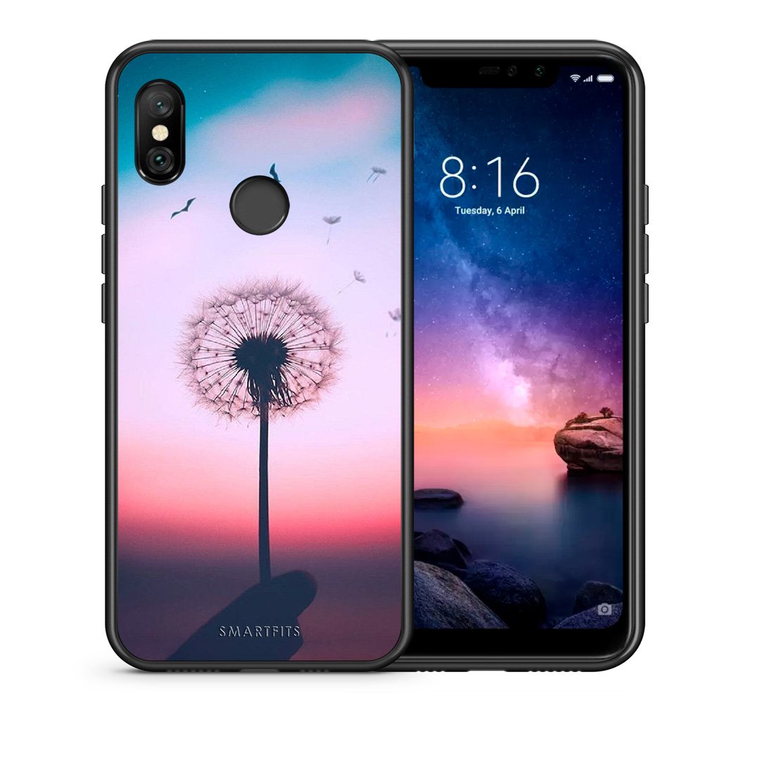 Θήκη Xiaomi Redmi Note 6 Pro Wish Boho από τη Smartfits με σχέδιο στο πίσω μέρος και μαύρο περίβλημα | Xiaomi Redmi Note 6 Pro Wish Boho case with colorful back and black bezels