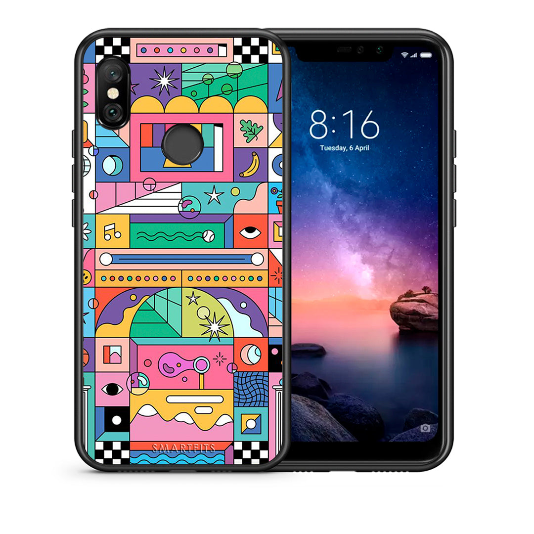 Θήκη Xiaomi Redmi Note 6 Pro Bubbles Soap από τη Smartfits με σχέδιο στο πίσω μέρος και μαύρο περίβλημα | Xiaomi Redmi Note 6 Pro Bubbles Soap case with colorful back and black bezels