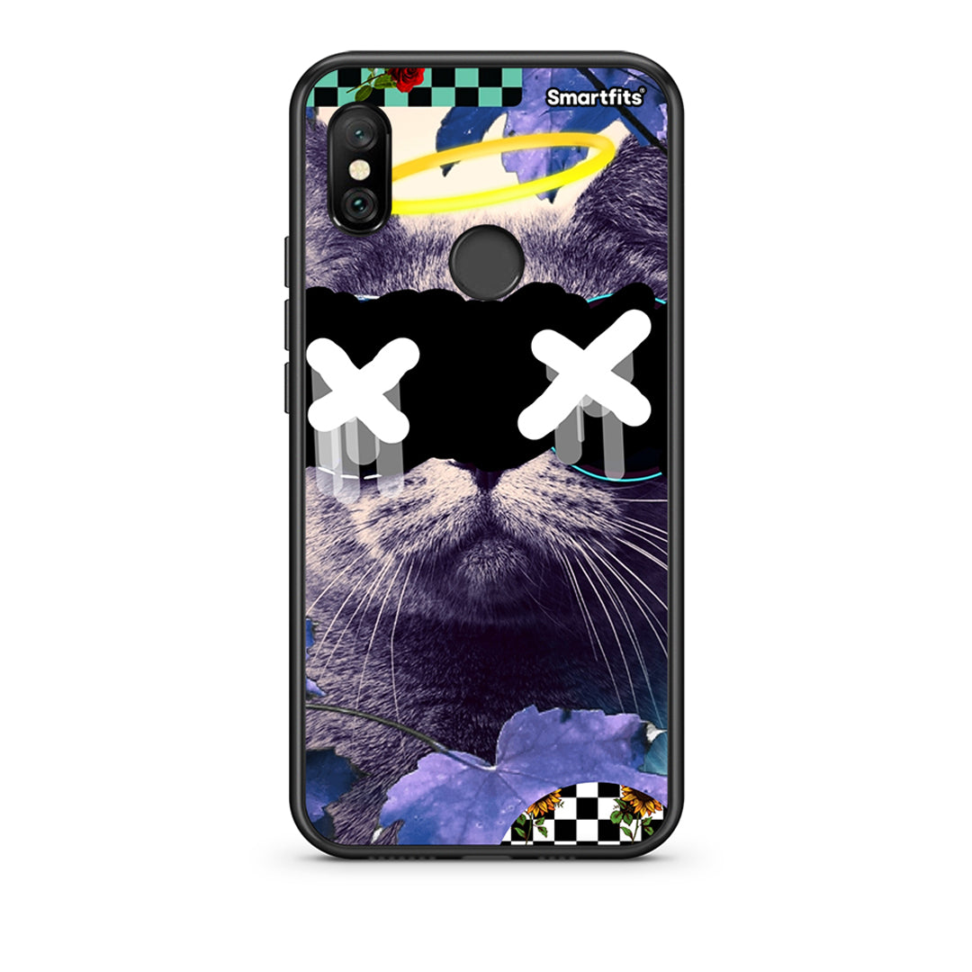 Xiaomi Redmi Note 6 Pro Cat Collage θήκη από τη Smartfits με σχέδιο στο πίσω μέρος και μαύρο περίβλημα | Smartphone case with colorful back and black bezels by Smartfits