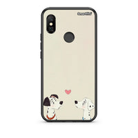 Thumbnail for Xiaomi Redmi Note 6 Pro Dalmatians Love θήκη από τη Smartfits με σχέδιο στο πίσω μέρος και μαύρο περίβλημα | Smartphone case with colorful back and black bezels by Smartfits