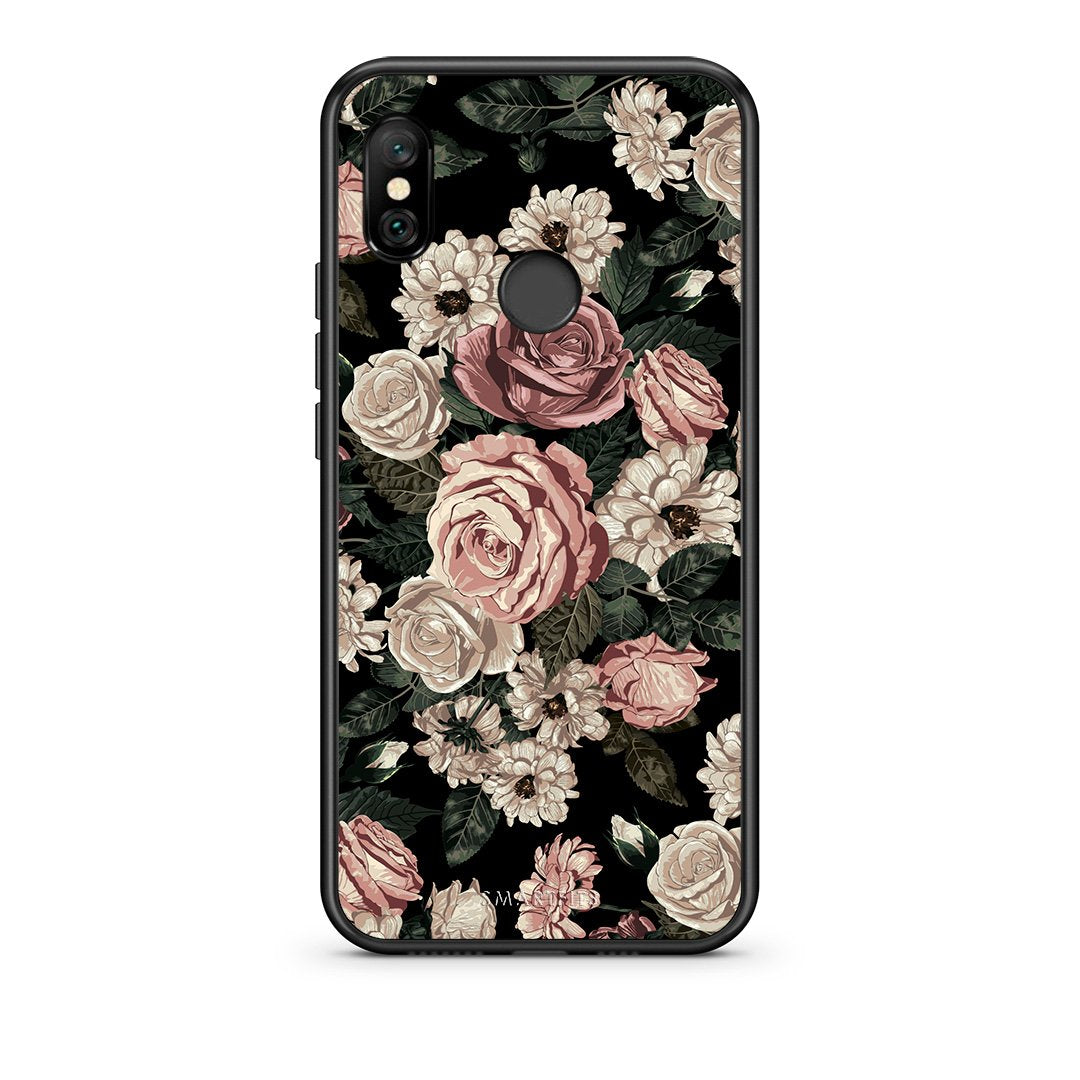 4 - Xiaomi Redmi Note 6 Pro Wild Roses Flower case, cover, bumper