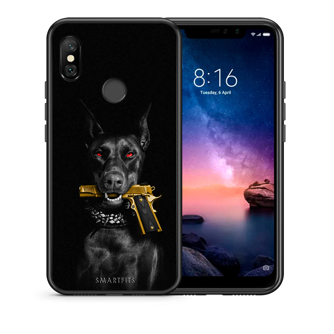 Θήκη Αγίου Βαλεντίνου Xiaomi Redmi Note 6 Pro Golden Gun από τη Smartfits με σχέδιο στο πίσω μέρος και μαύρο περίβλημα | Xiaomi Redmi Note 6 Pro Golden Gun case with colorful back and black bezels