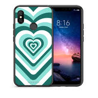 Thumbnail for Θήκη Xiaomi Redmi Note 6 Pro Green Hearts από τη Smartfits με σχέδιο στο πίσω μέρος και μαύρο περίβλημα | Xiaomi Redmi Note 6 Pro Green Hearts case with colorful back and black bezels