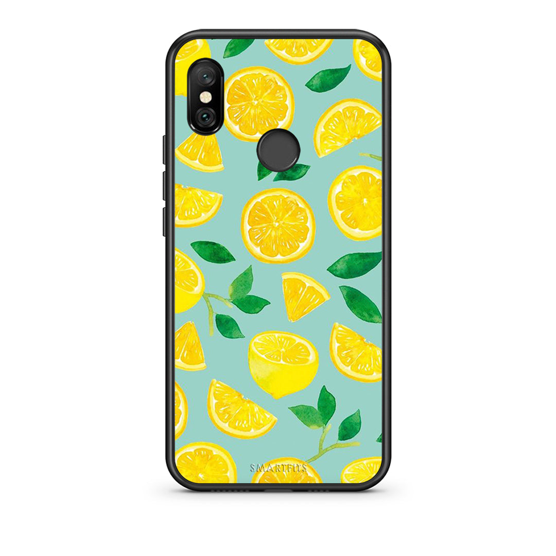 Xiaomi Redmi Note 6 Pro Lemons θήκη από τη Smartfits με σχέδιο στο πίσω μέρος και μαύρο περίβλημα | Smartphone case with colorful back and black bezels by Smartfits