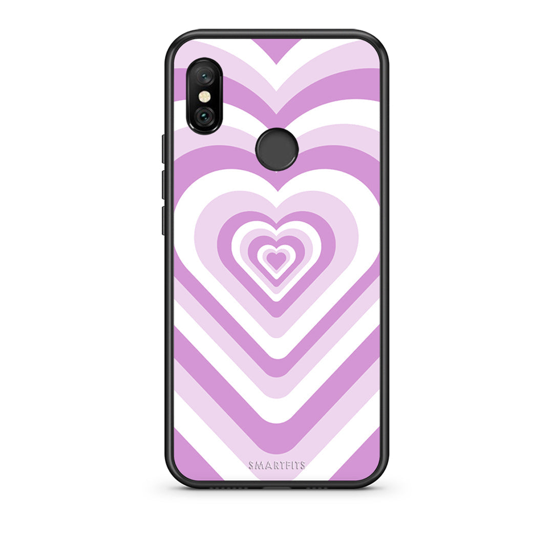 Xiaomi Redmi Note 6 Pro Lilac Hearts θήκη από τη Smartfits με σχέδιο στο πίσω μέρος και μαύρο περίβλημα | Smartphone case with colorful back and black bezels by Smartfits