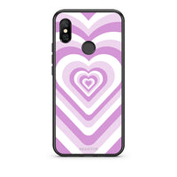 Thumbnail for Xiaomi Redmi Note 6 Pro Lilac Hearts θήκη από τη Smartfits με σχέδιο στο πίσω μέρος και μαύρο περίβλημα | Smartphone case with colorful back and black bezels by Smartfits