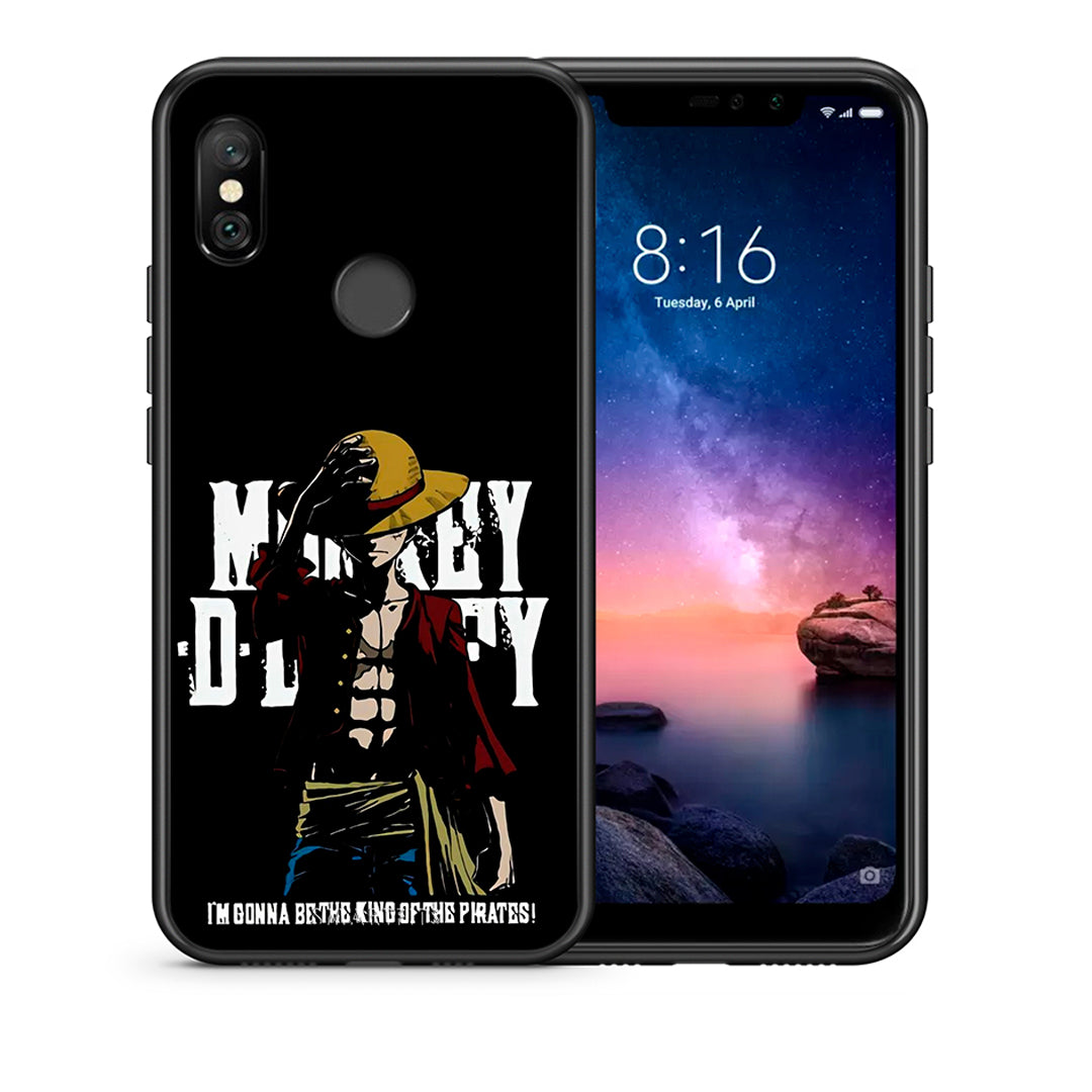 Θήκη Xiaomi Redmi Note 6 Pro Pirate King από τη Smartfits με σχέδιο στο πίσω μέρος και μαύρο περίβλημα | Xiaomi Redmi Note 6 Pro Pirate King case with colorful back and black bezels