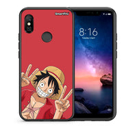 Thumbnail for Θήκη Xiaomi Redmi Note 6 Pro Pirate Luffy από τη Smartfits με σχέδιο στο πίσω μέρος και μαύρο περίβλημα | Xiaomi Redmi Note 6 Pro Pirate Luffy case with colorful back and black bezels