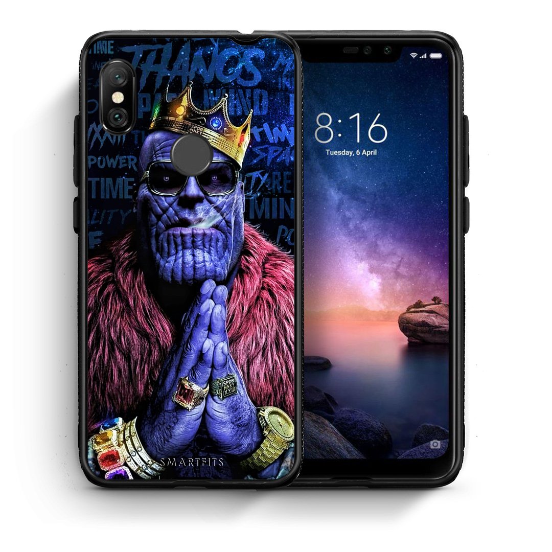 Θήκη Xiaomi Redmi Note 6 Pro Thanos PopArt από τη Smartfits με σχέδιο στο πίσω μέρος και μαύρο περίβλημα | Xiaomi Redmi Note 6 Pro Thanos PopArt case with colorful back and black bezels